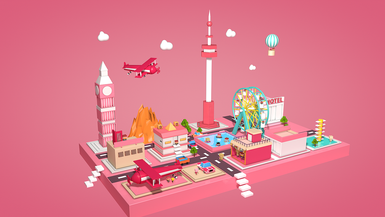 C4D城市场景单帧