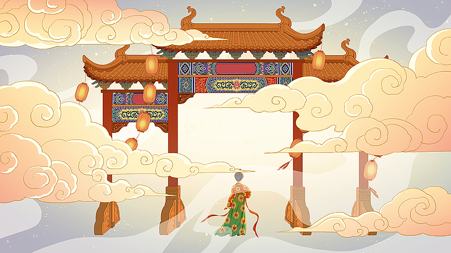 唐宫夜宴与交通银行联名国风动画（图ZMjkzMTA2OTcy） - 商业插画 - 站酷设计师阴阳镜原创素材 - 站酷ZCOOL
