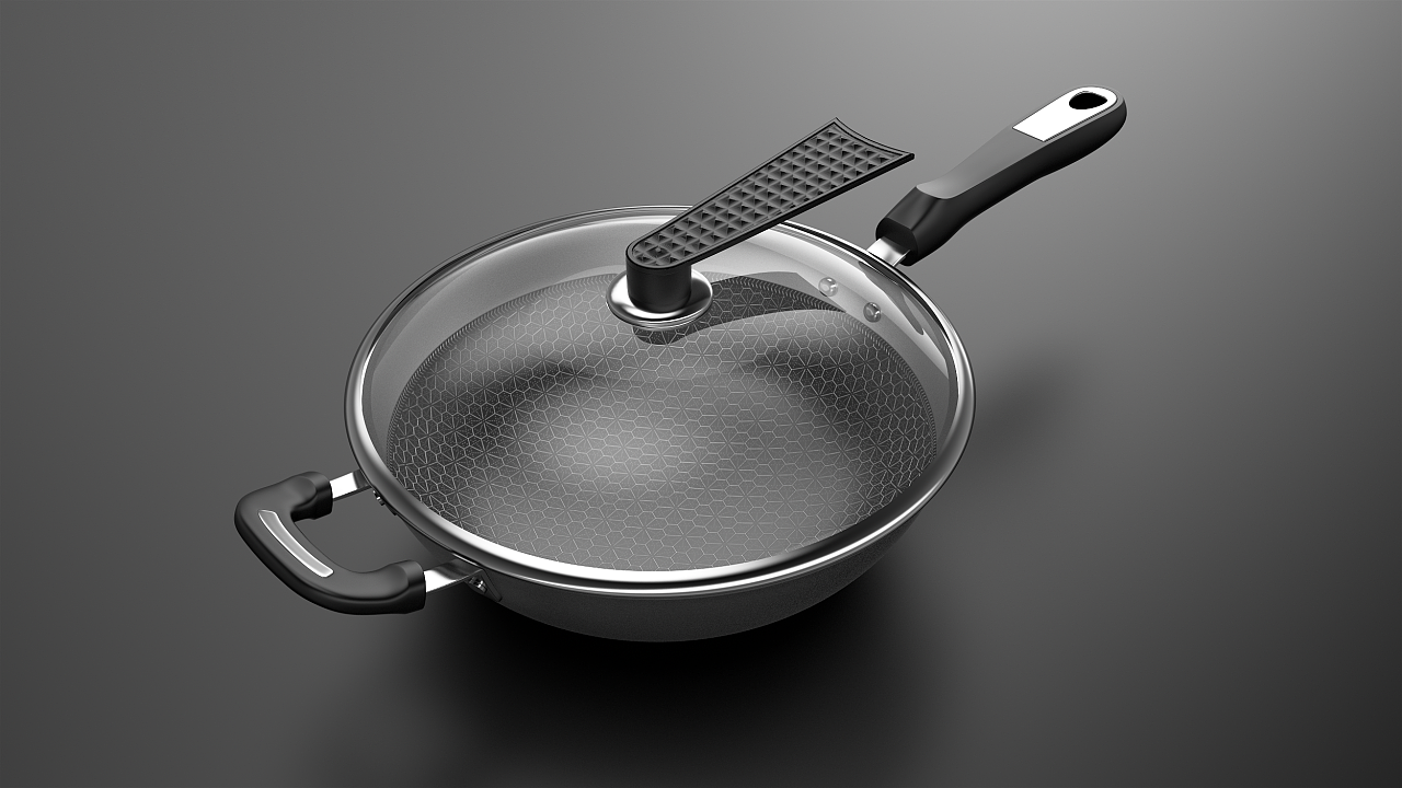 不锈钢锅子渲染