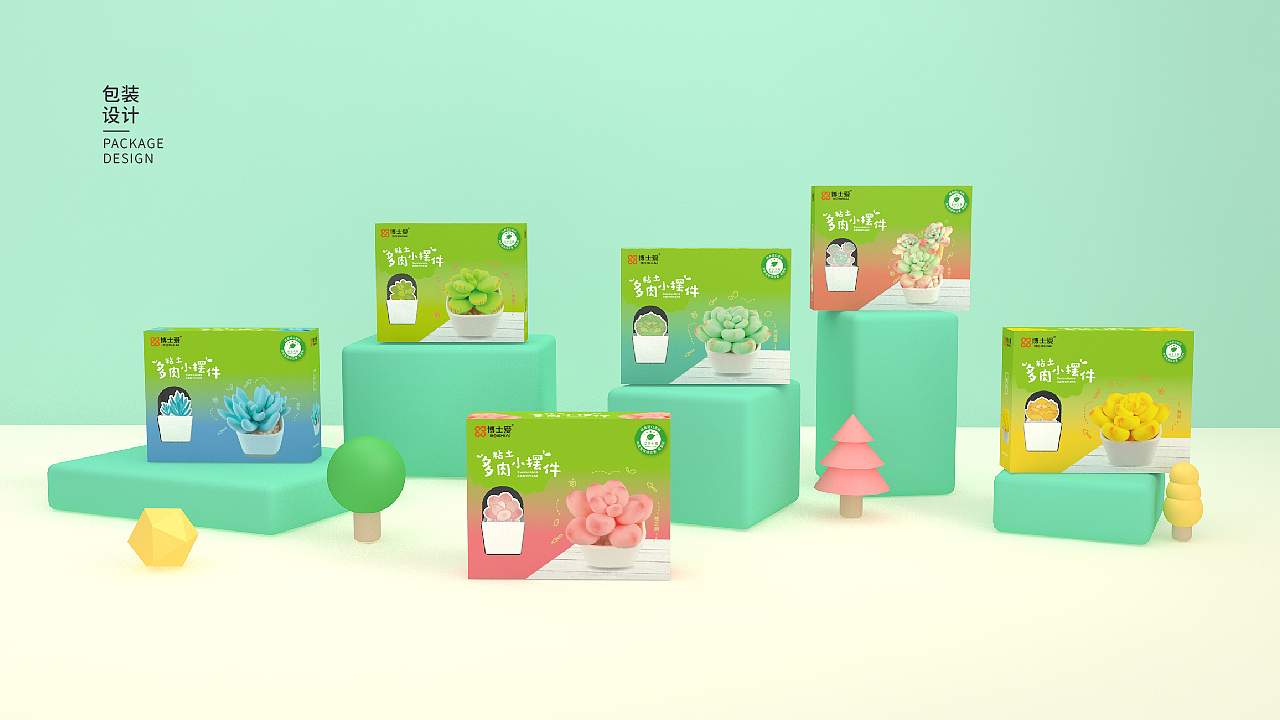 包装设计-多肉小摆件