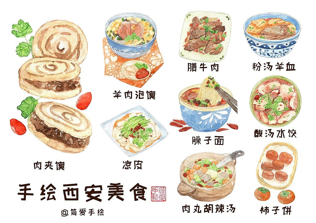 【纸上的美食】手绘水彩美食全集