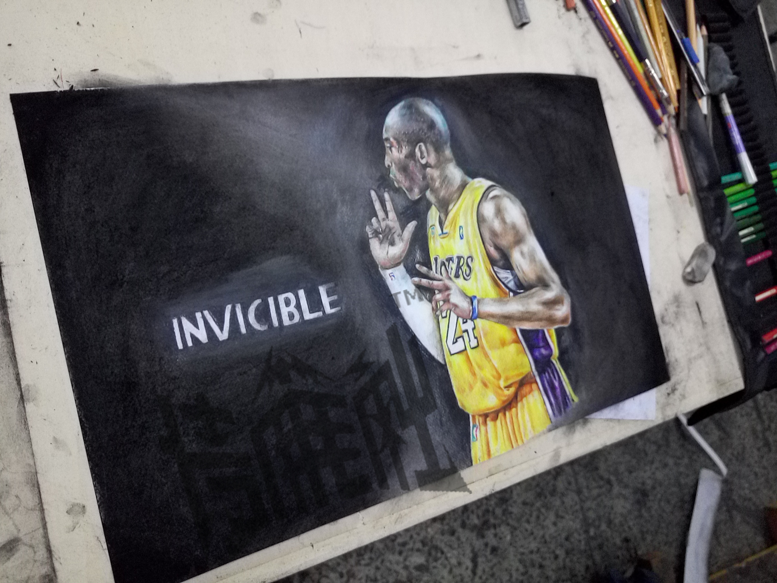 粥粥野笔下的科比|纯艺术|彩铅|huzhuowei12 - 原创作品 - 站酷