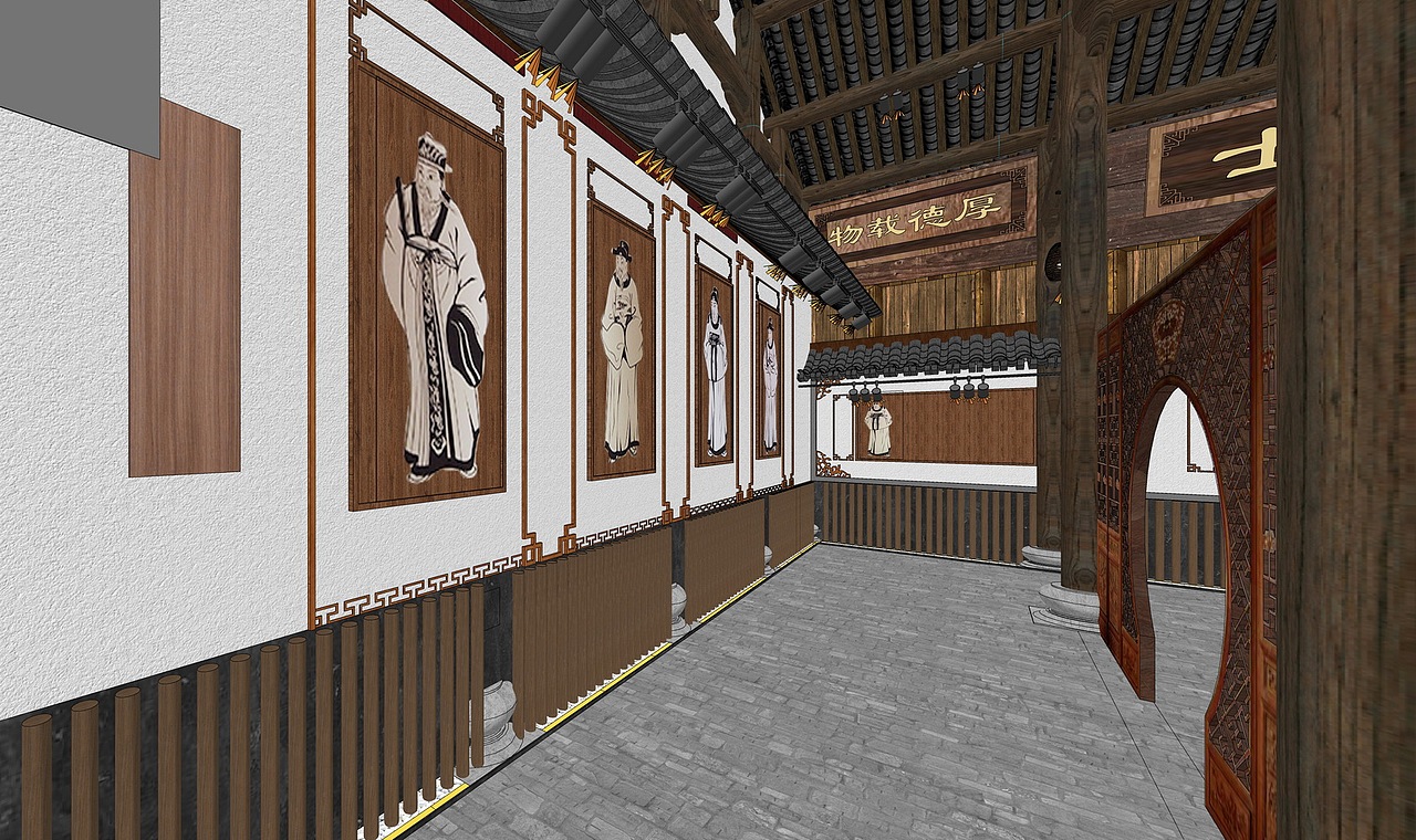 举人祠祠堂SU模型下载