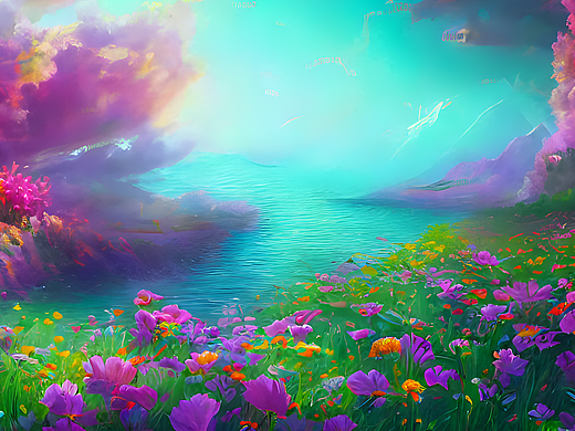 #AI创作实验室#油画  花海