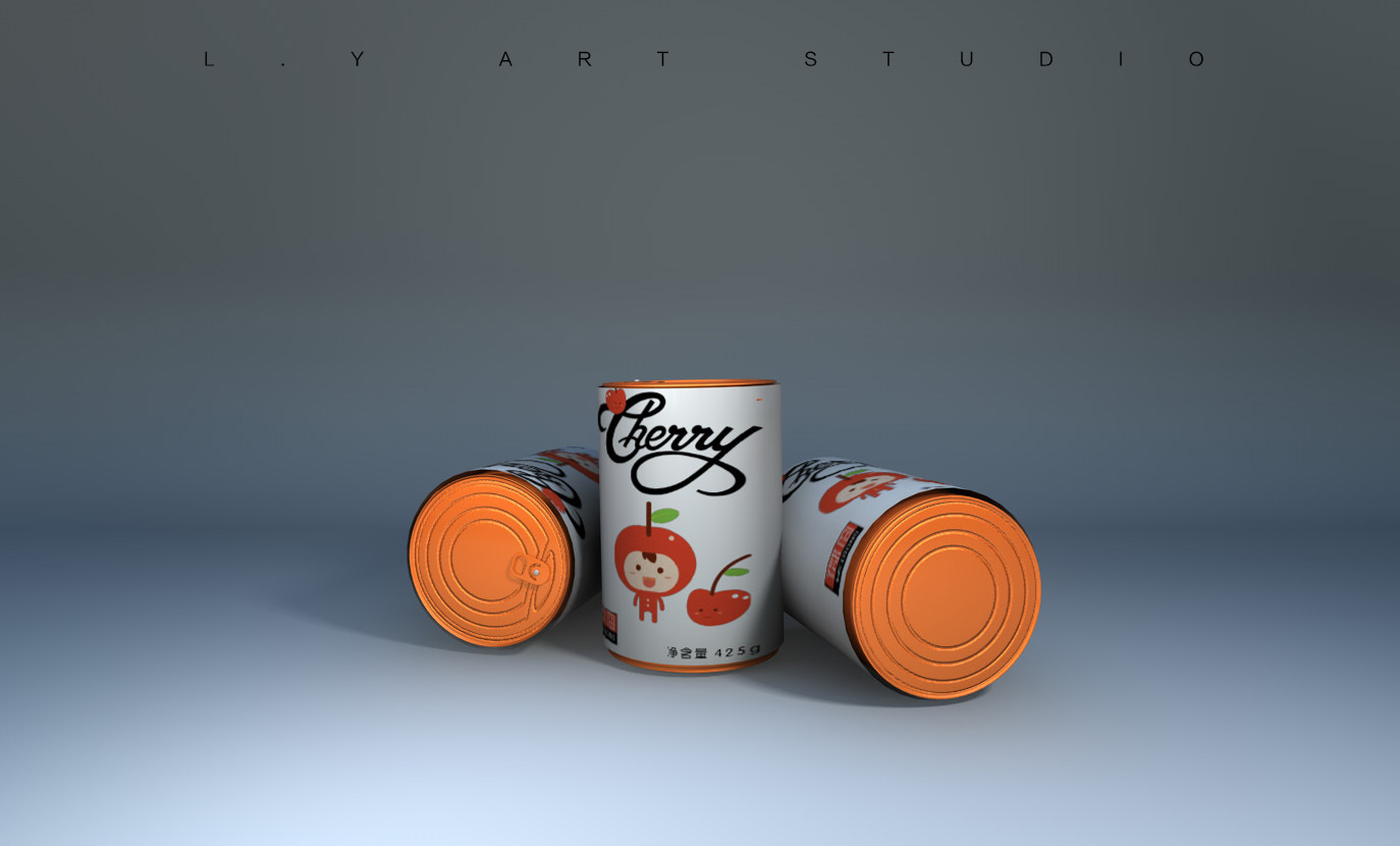 罐装食品外包装c4d建模渲染结合ps,ai贴图设计效果图