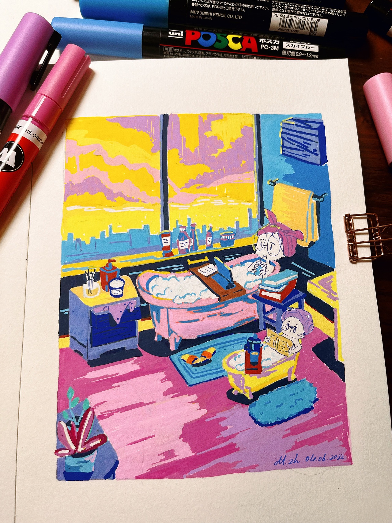 夏日总结/丙烯马克笔