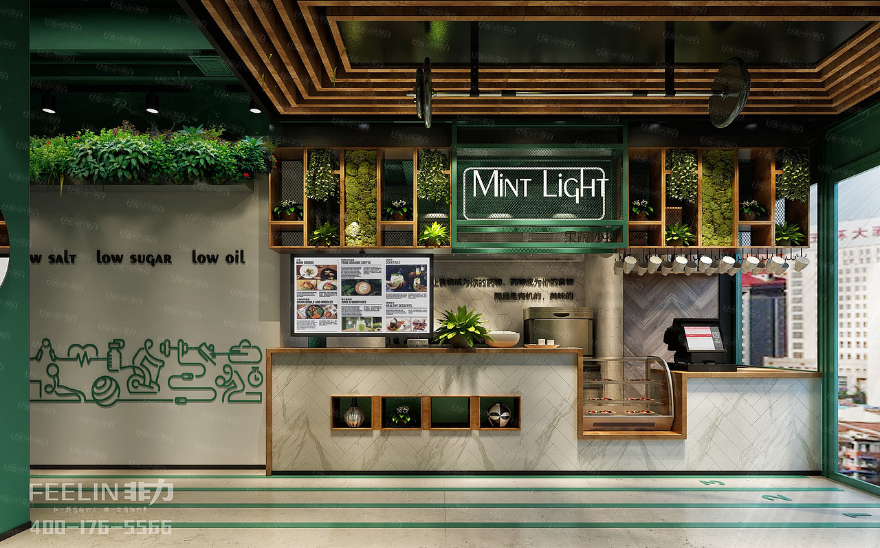 【非力】mintlight 轻食餐厅（图ZMTEzNjgxMjI0） - 家装设计 - 站酷设计师Cc拾叁原创素材 - 站酷ZCOOL