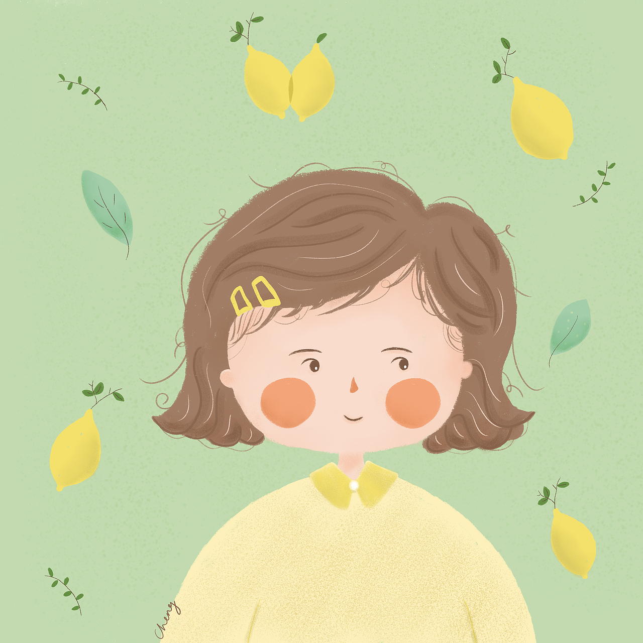 黄夏温宝贝插画头像合集