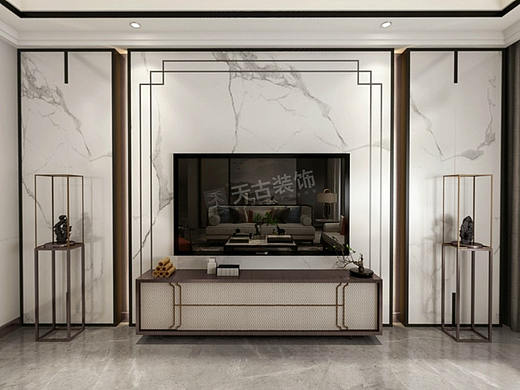 金辉泊舍叠拼别墅装修,新中式风格别墅设计,天古装饰