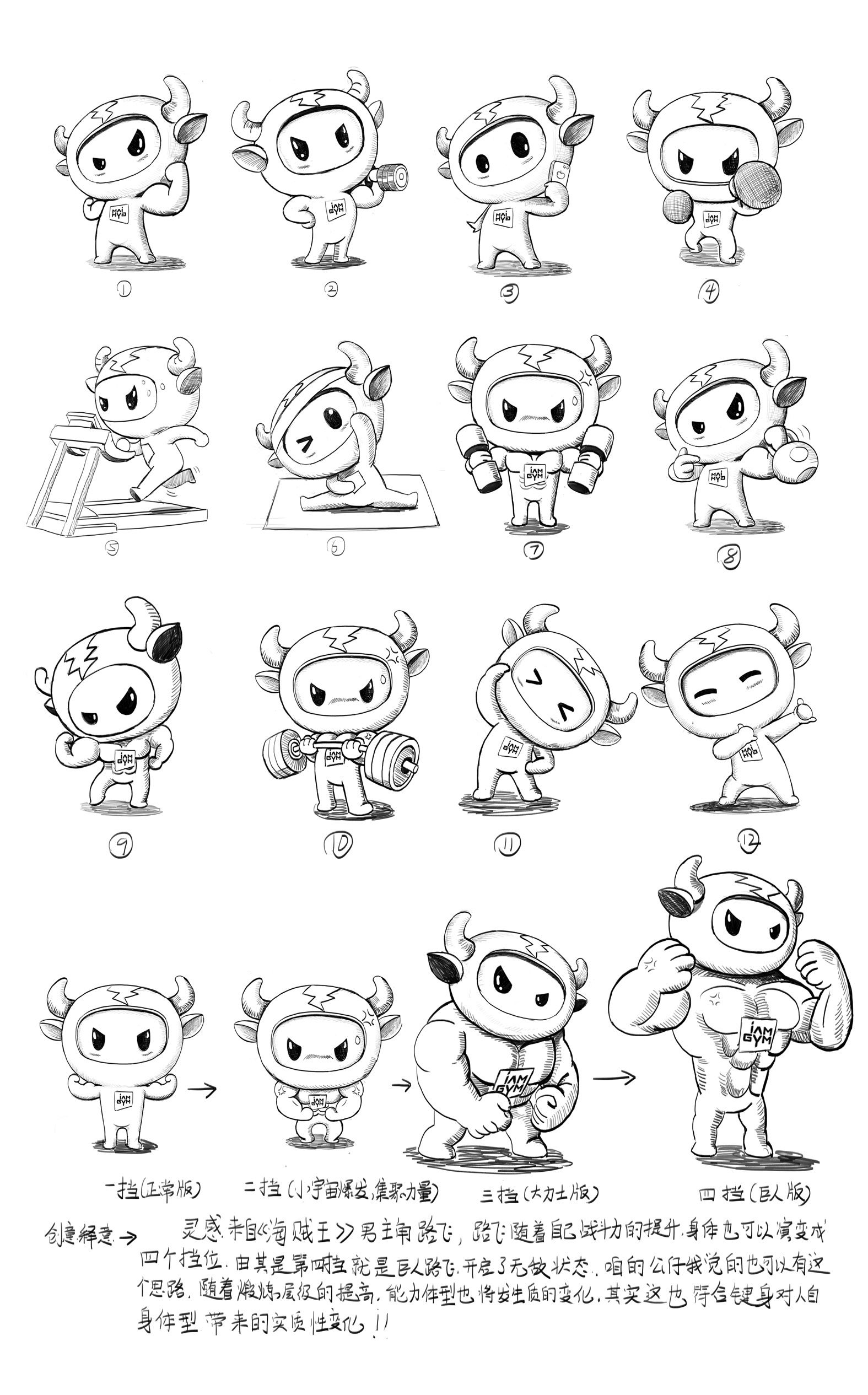 中健健身吉祥物全案设计