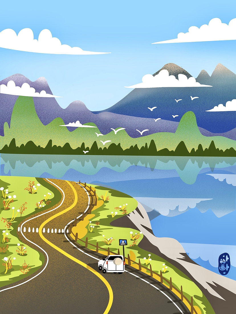 扁平风风景插画（图ZMzI0OTk1ODAw） - 创作习作 - 站酷设计师画画的卜卜原创素材 - 站酷ZCOOL