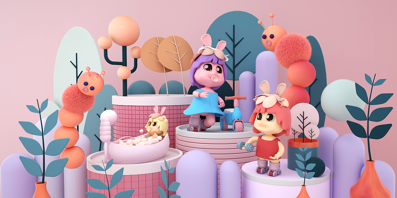 卡通形象IP C4D练习（图ZMjU5OTkzMzA0） - IP形象 - 站酷设计师张进喜原创素材 - 站酷ZCOOL