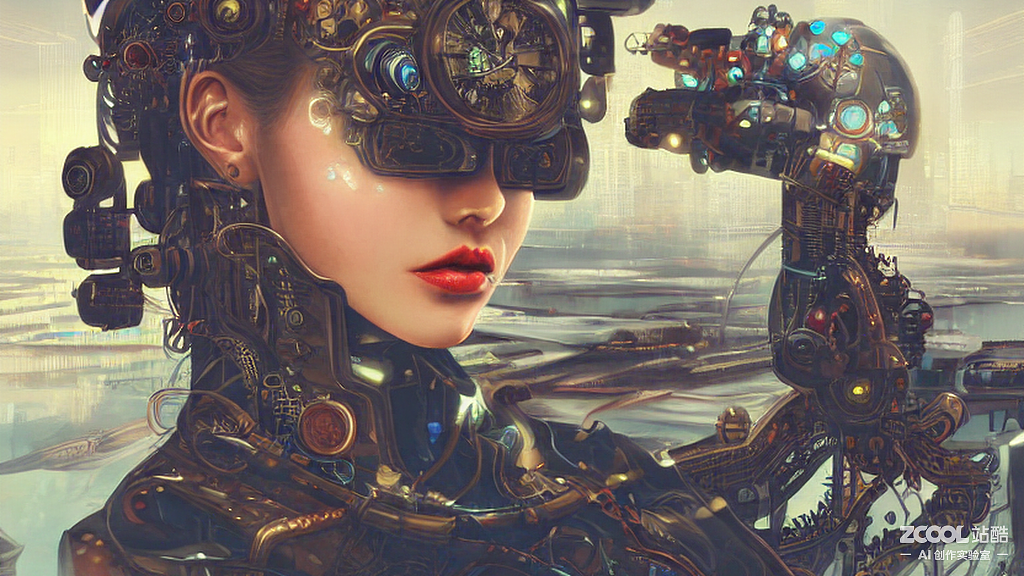 #AI创作实验室#性感美女，科技未来，机械（图ZMzIwMTc0OTEy） - AI作品 - 站酷设计师火焰灵猫原创素材 - 站酷ZCOOL