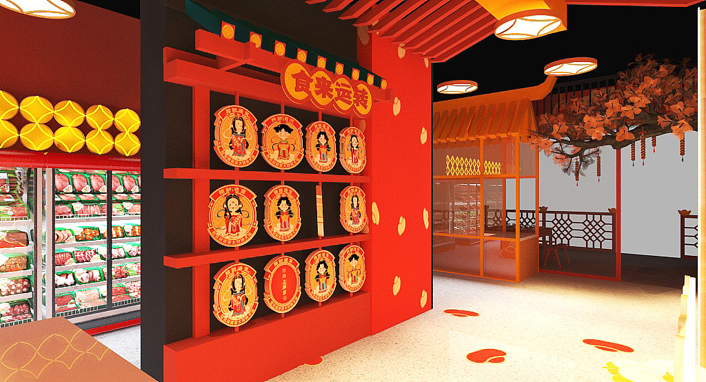 千金称火锅馆【空间设计/vi应用】（图ZMjU4MjY1MjUy） - 酒店餐饮设计 - 站酷设计师上创餐饮品牌设计原创素材 - 站酷ZCOOL