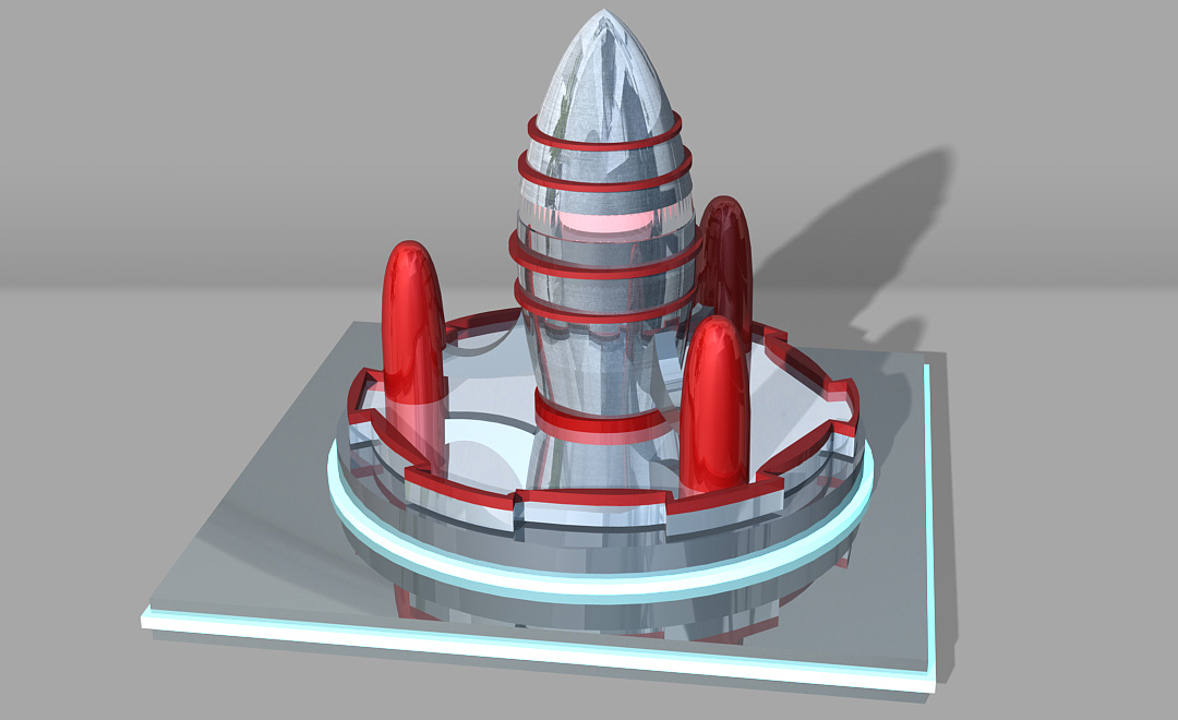 火箭建模渲染c4d临摹