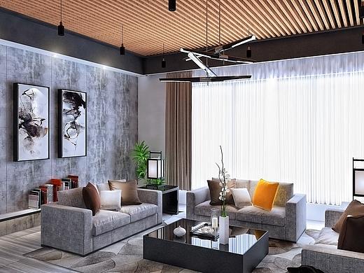 翼猫客厅会议室设计（个人主页-ZMzEzNTk2MjQ=） - 家装设计 - 站酷设计师冯老师设计原创素材 - 站酷ZCOOL