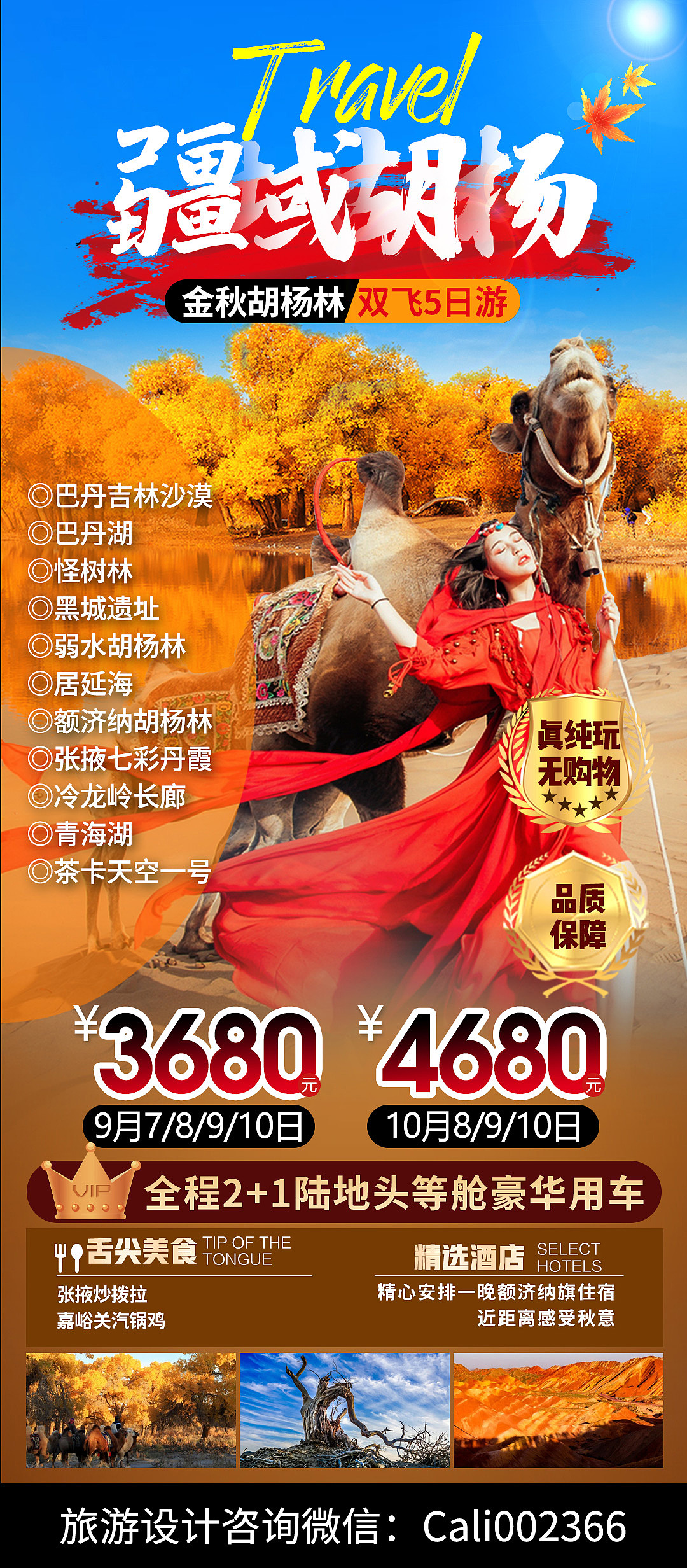 旅游海报设计 额济纳 胡杨林 大漠 秋天（图ZMjcxNjgxNjA0） - 海报 - 站酷设计师火苗设计原创素材 - 站酷ZCOOL