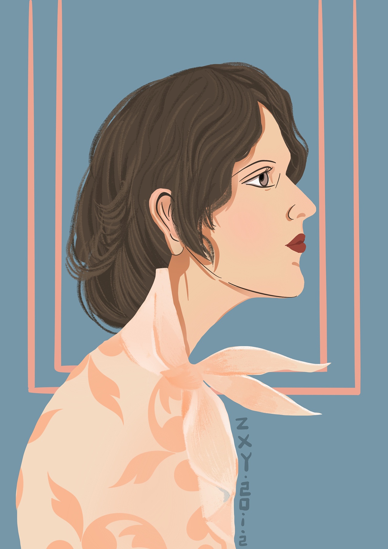 复古女郎系列插画