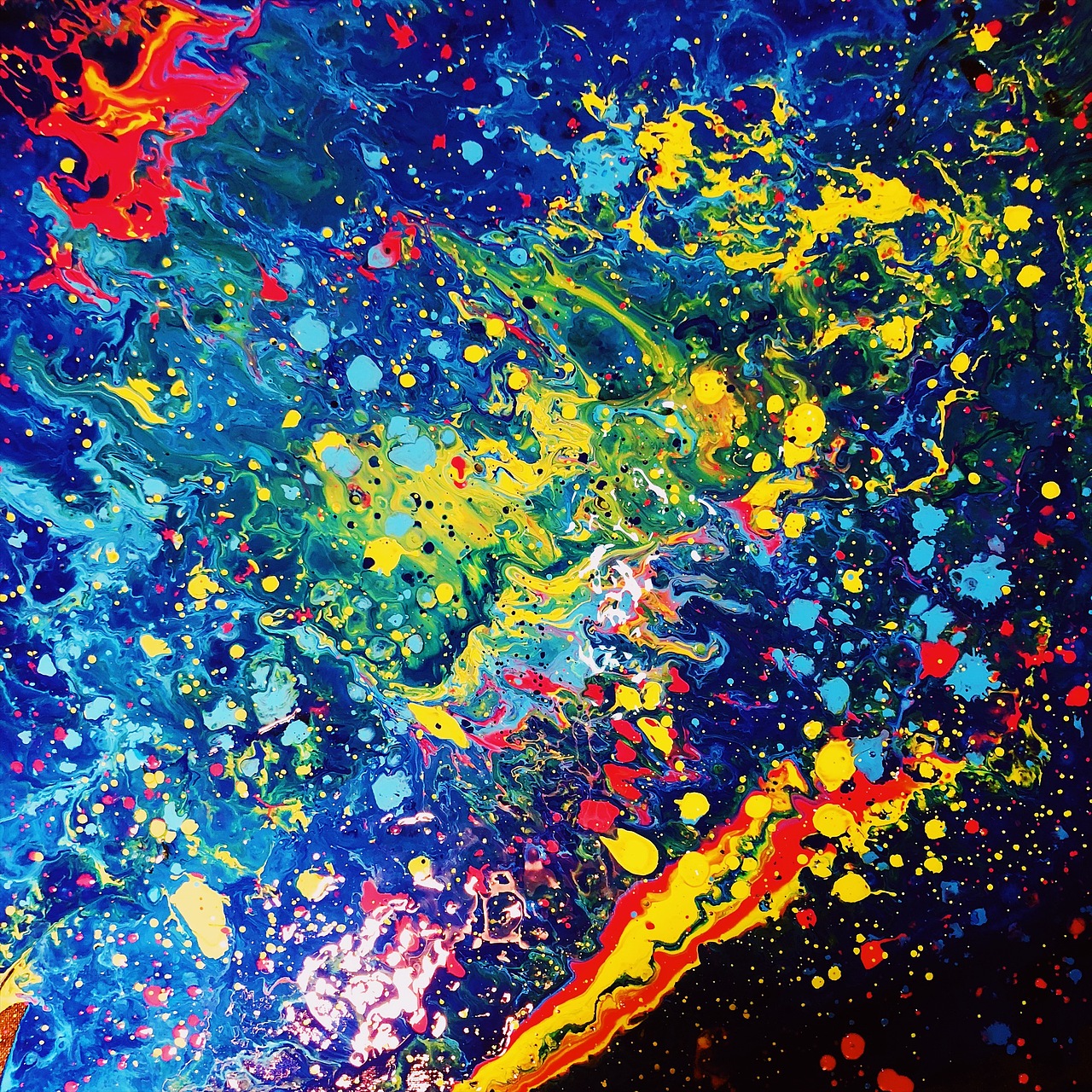 流体画pouringpainting的尝试panny第三篇星空