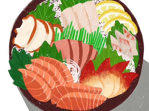 扁平食物插画板绘临摹练习