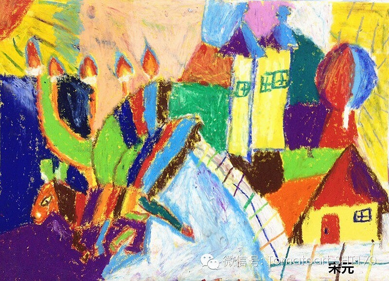 我的课堂--孩子的作品之油画棒（图ZMjcyMDI1NDQ=） - 儿童插画 - 站酷设计师耿雪原创素材 - 站酷ZCOOL