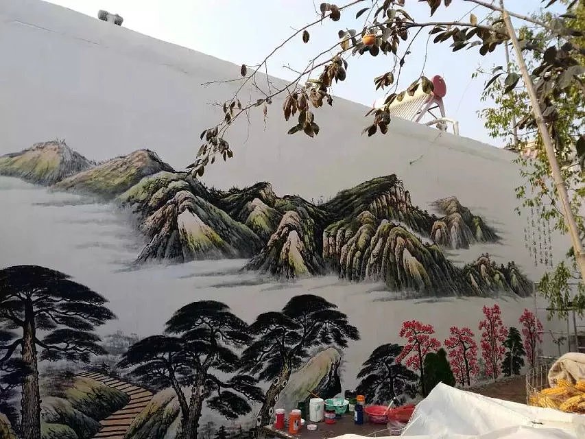 蜀绘壁画作品-乡村文化墙（图ZMTE3NTA2MDg4） - 建筑设计 - 站酷设计师蜀绘壁画原创素材 - 站酷ZCOOL