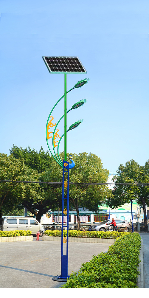 太阳能路灯-孔雀双杆路灯【世博光电】|摄影|产品摄影|世博光电景观灯