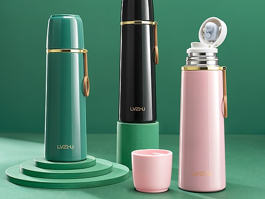 绿珠k165保温杯静物摄影与详情页