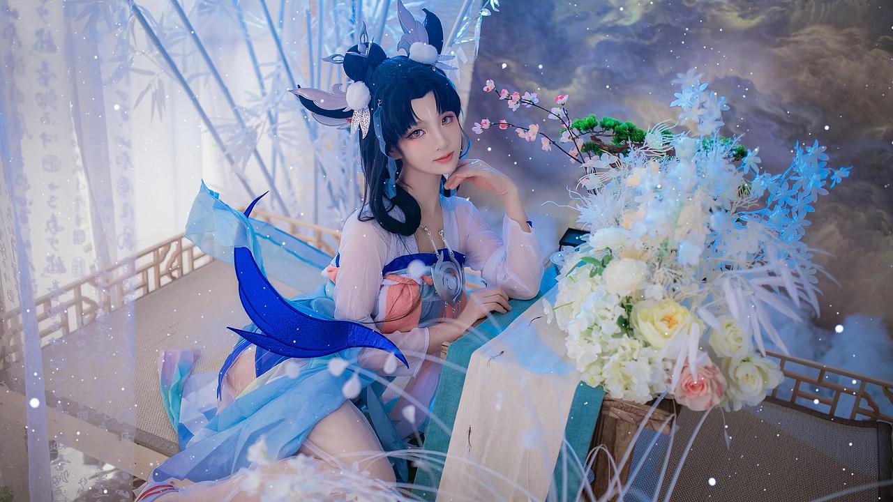 王者荣耀嫦娥如梦令cosplay美腿古风写真