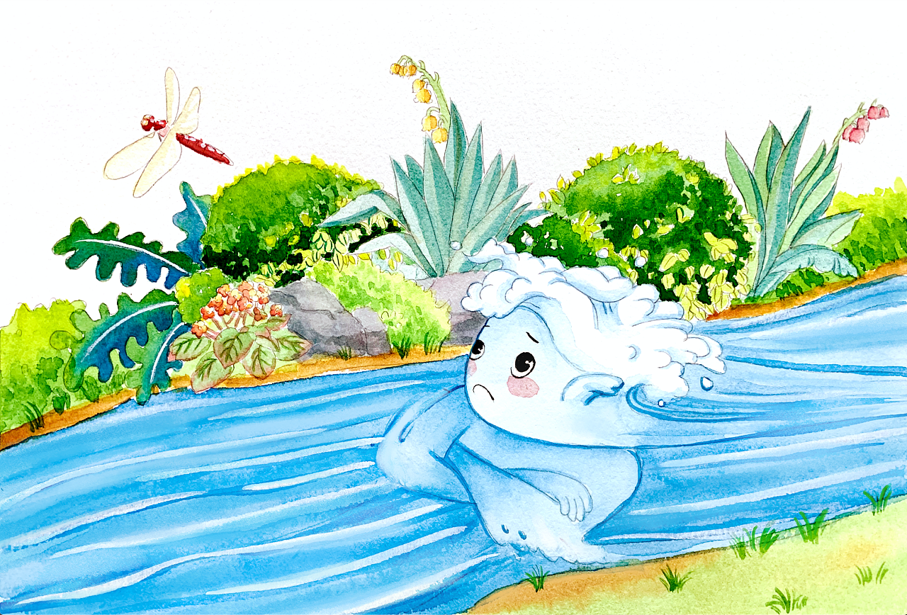 水彩上色-小溪流|插画|儿童插画|从心漫生活 - 原创作品 - 站酷