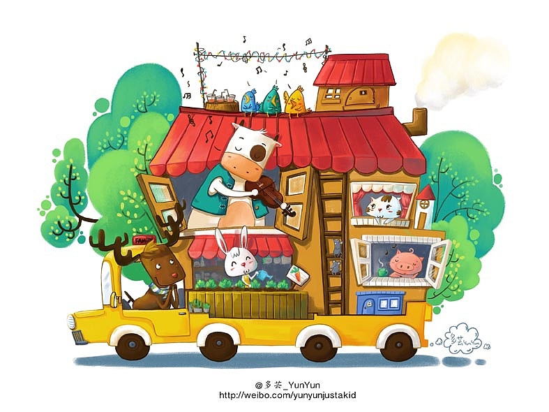 一起郊游吧~（图ZOTg2MTIzMg==） - 儿童插画 - 站酷设计师多芸原创素材 - 站酷ZCOOL