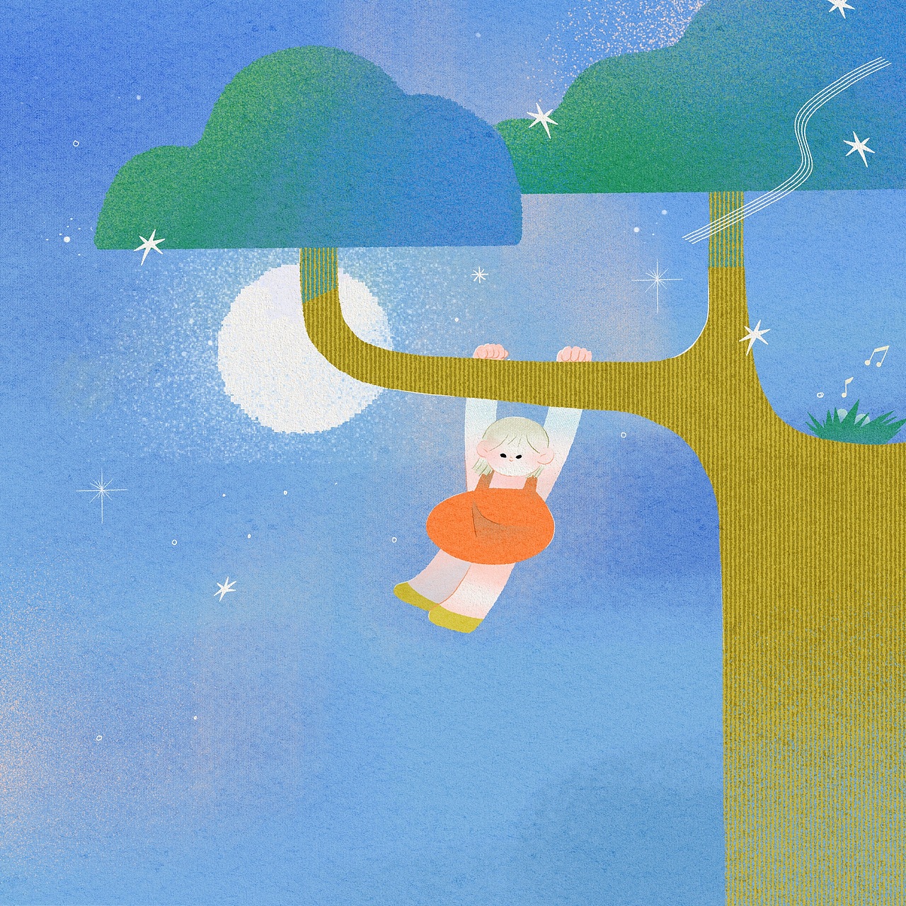 月亮朋友（图ZMzE1NDM4ODMy） - 儿童插画 - 站酷设计师三也Bomi原创素材 - 站酷ZCOOL