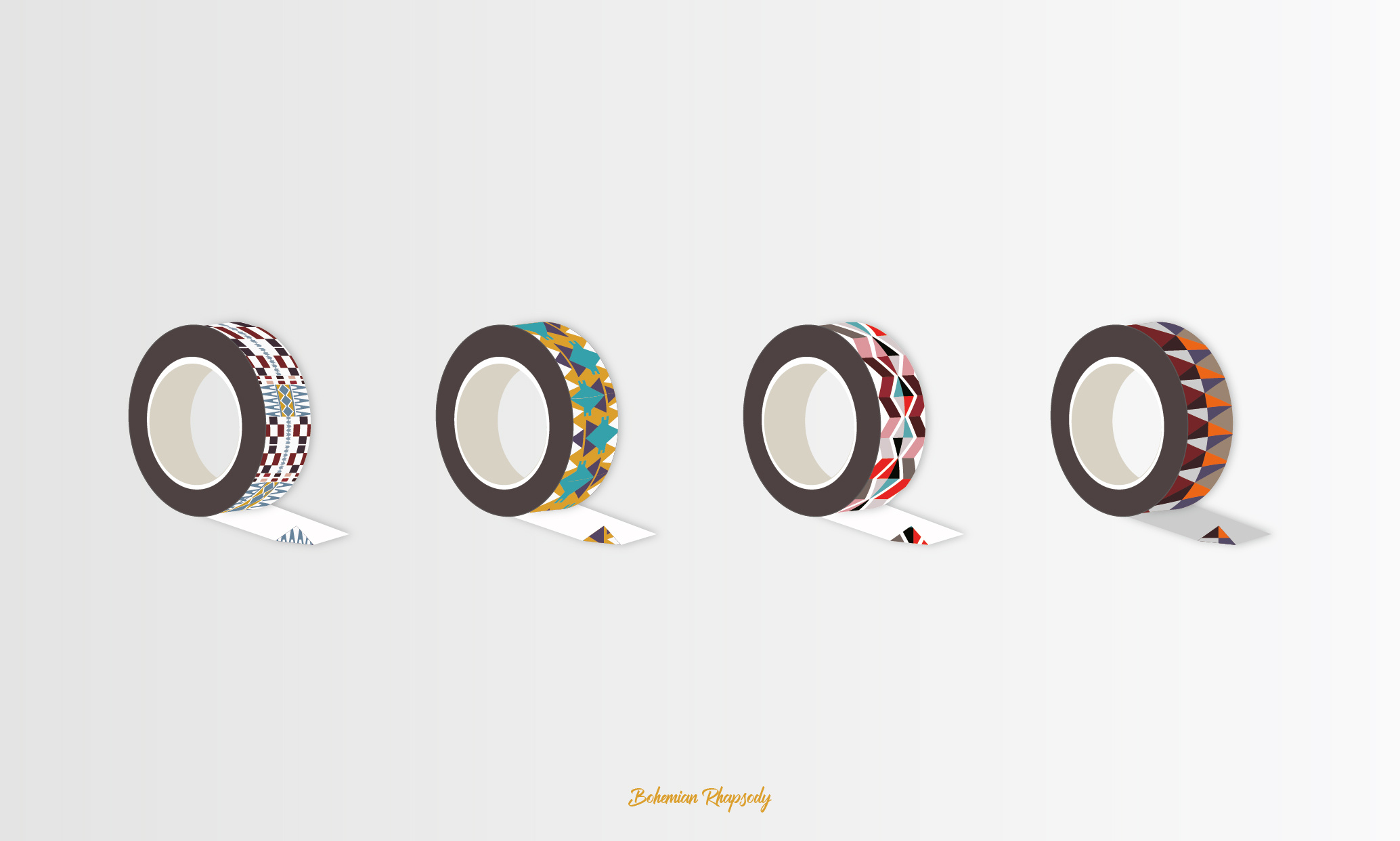 胶带 文具设计 波西米亚风|平面|图案|norky - 原创作品 - 站酷