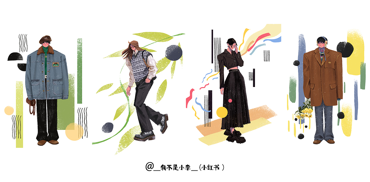人物插图习作（图ZMjg2NDAwNDU2） - 新锐潮流插画 - 站酷设计师我不是小李原创素材 - 站酷ZCOOL