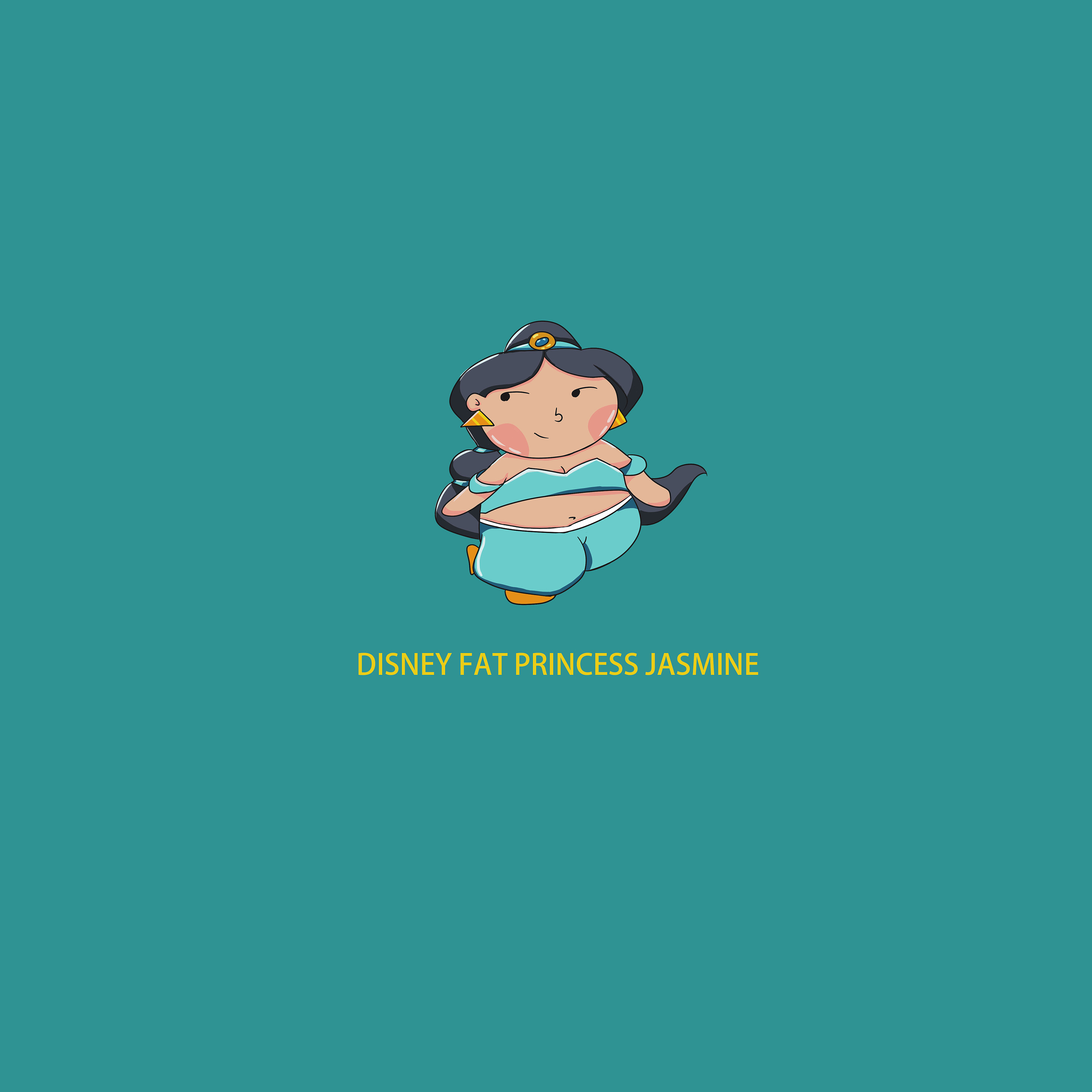 超可爱发胖版迪士尼公主动画人物壁纸图片_配图网