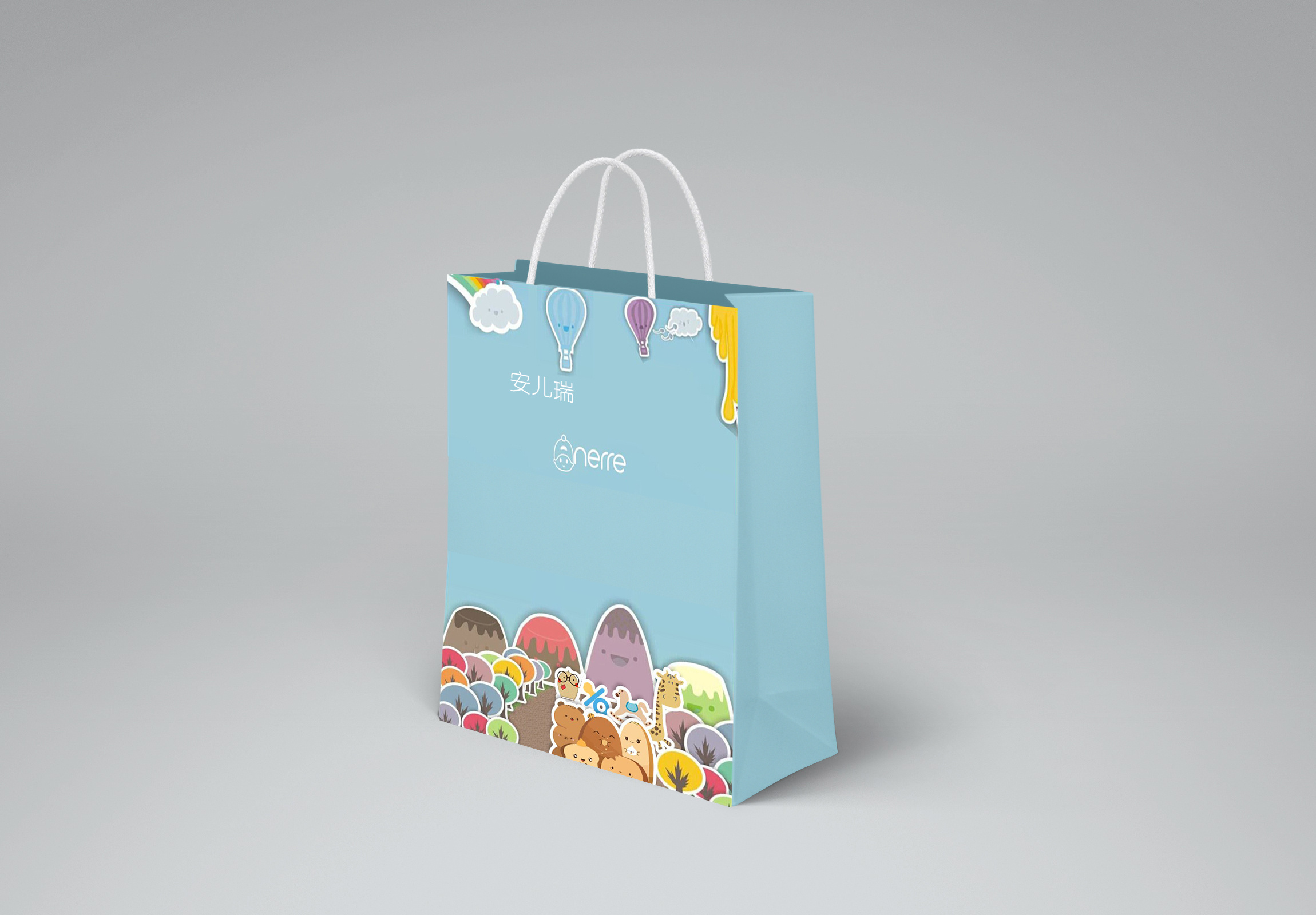 用ai画的矢量卡通放到psd里合成了包装袋