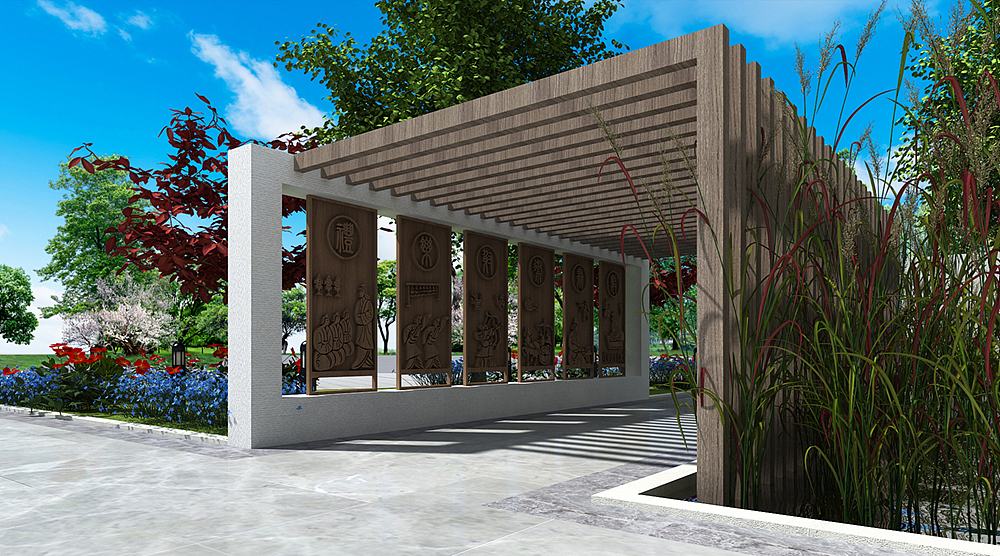 国学书院户外景观文化（图ZMjE2NTMxNjUy） - 其他空间 - 站酷设计师楚磊原创素材 - 站酷ZCOOL