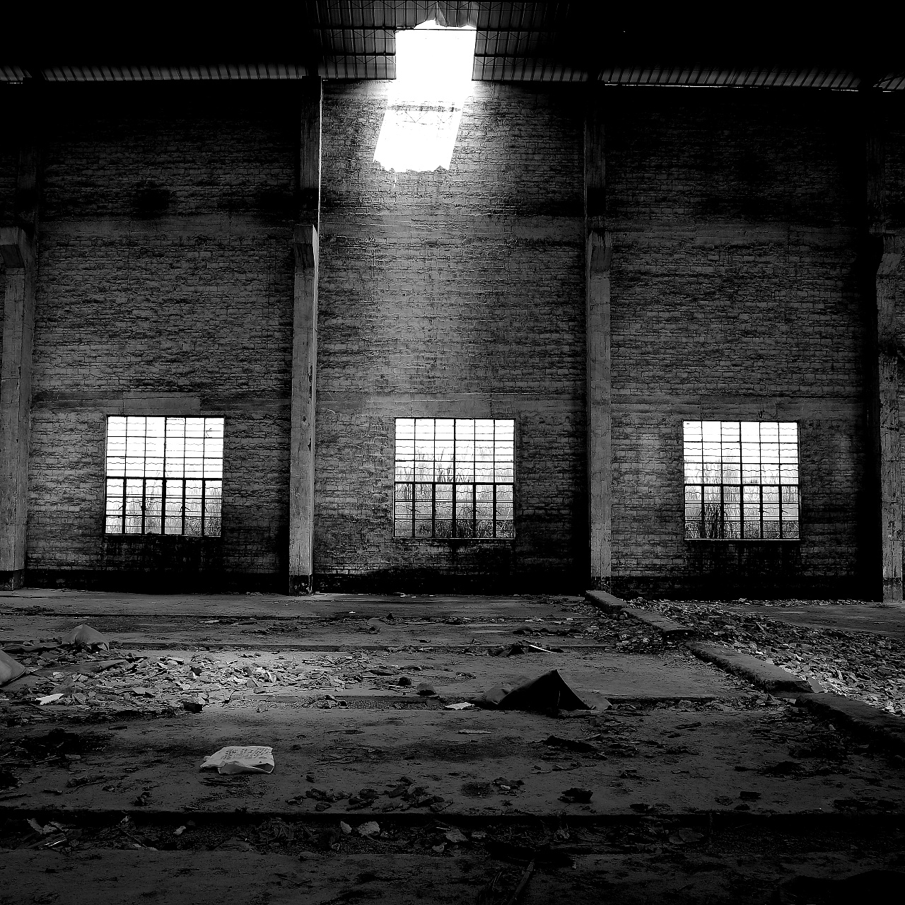 黑白摄影-建筑-废墟
