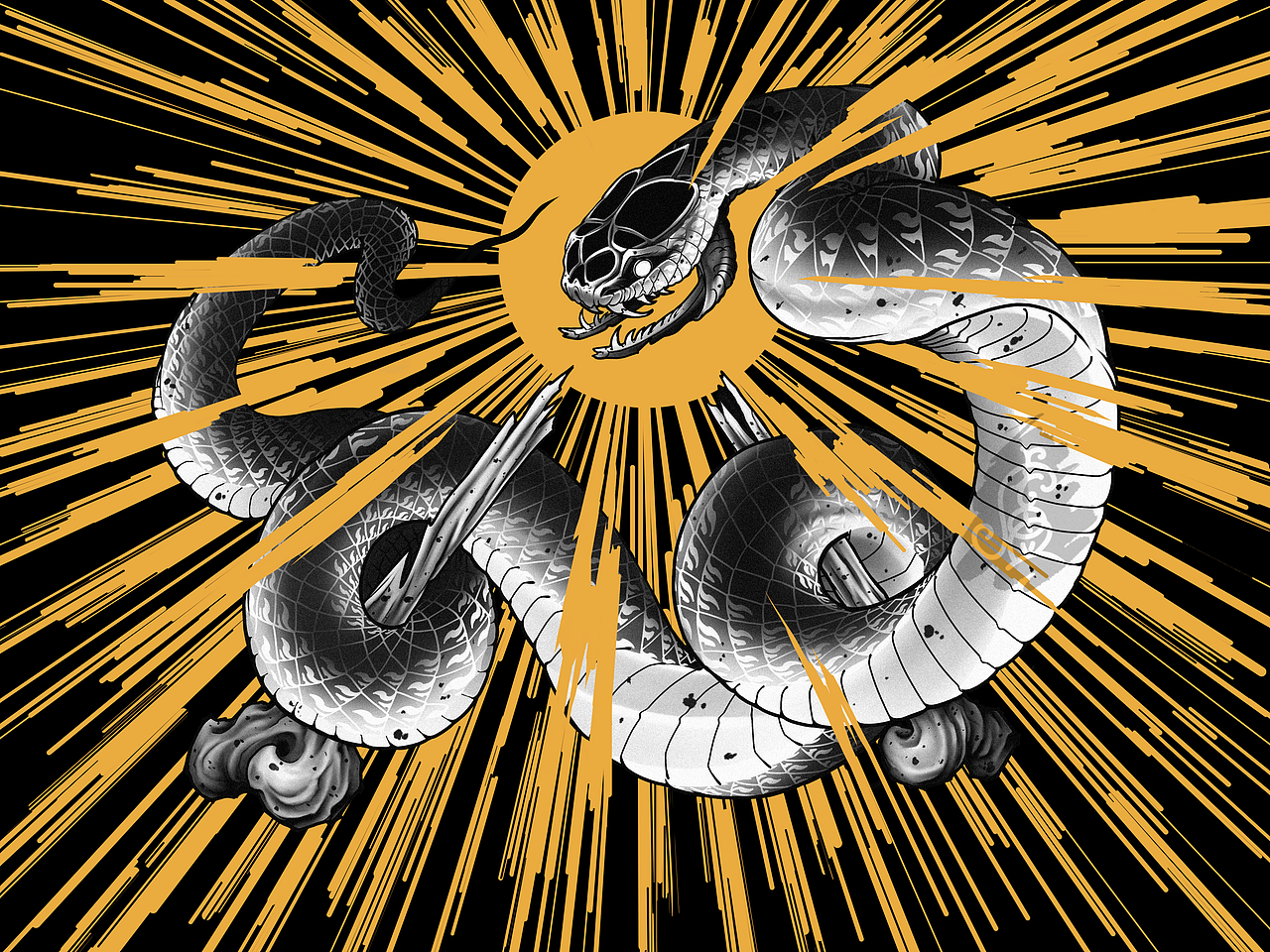 一条大猛蛇 附加鳞片画法教程