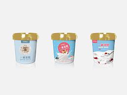桶装酸奶包装盒贴纸设计