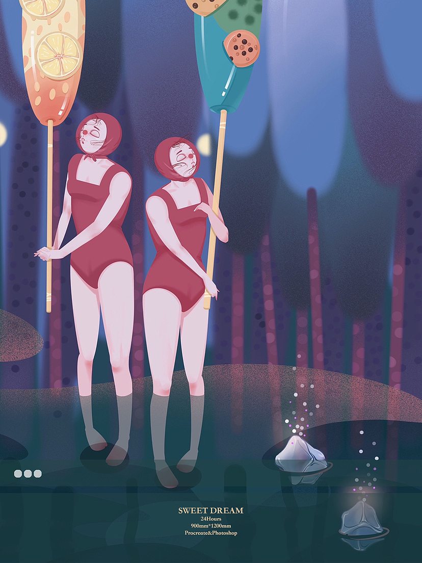 🎨《SweetDream》系列插画｜《凉飕飕》（图ZMzE1OTE4OTYw） - IP形象 - 站酷设计师胥韬原创素材 - 站酷ZCOOL