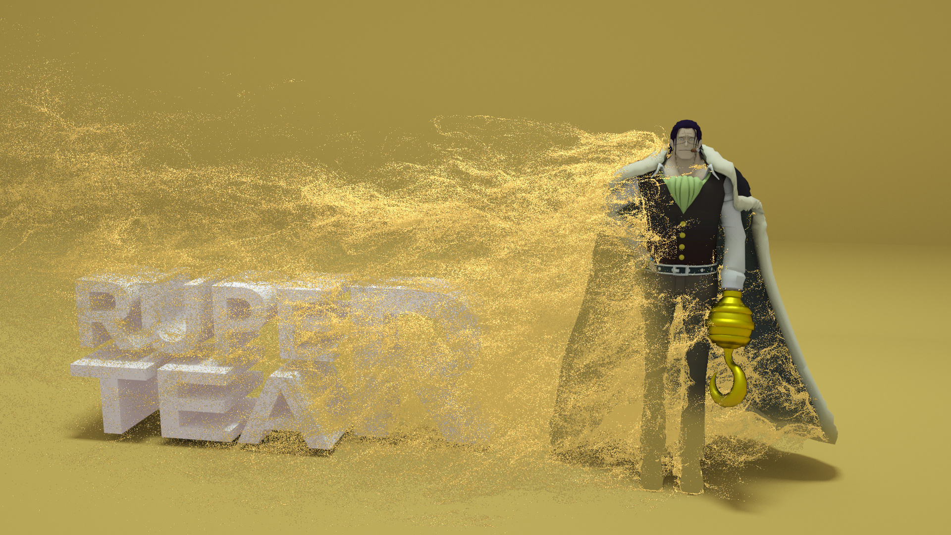 沙鳄鱼·克洛克达尔(c4d xp粒子练习)