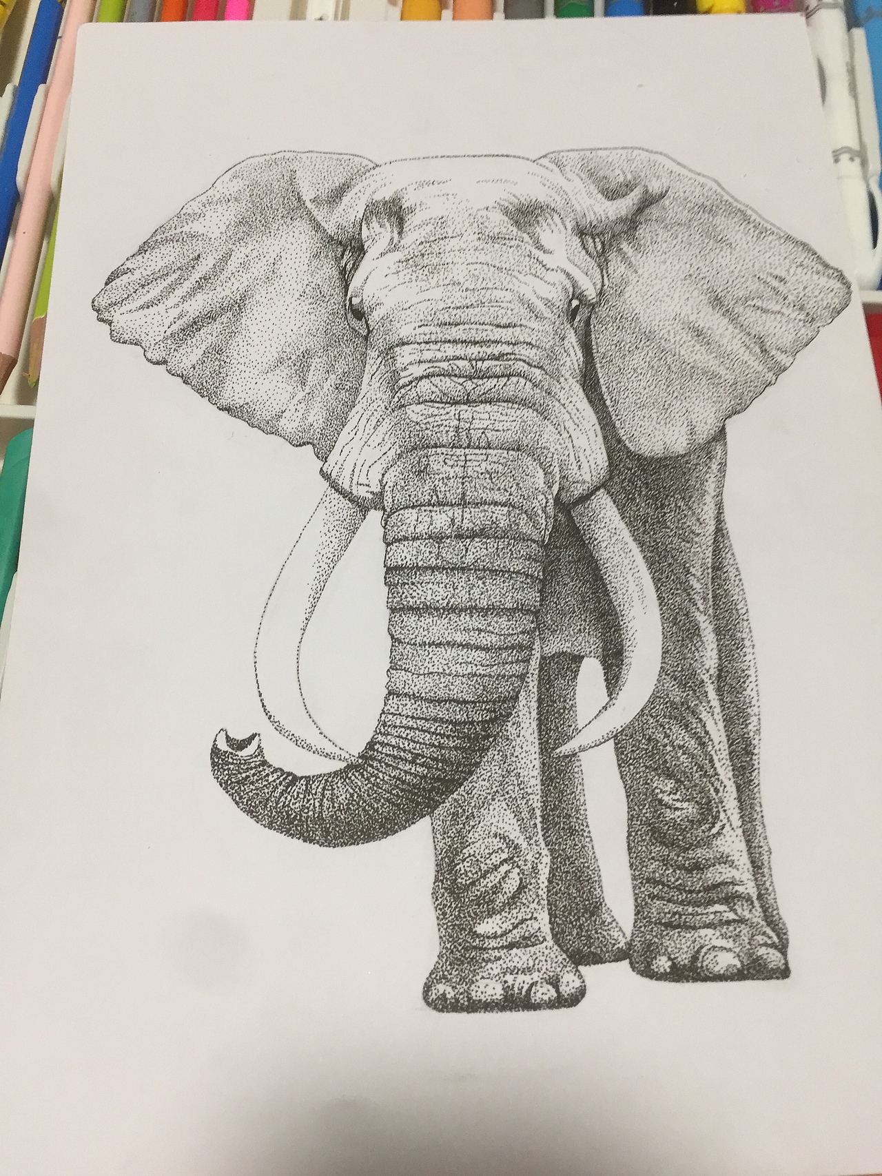 点画大象|纯艺术|绘画|喜欢画画的小学生_原创作品-站酷zcool