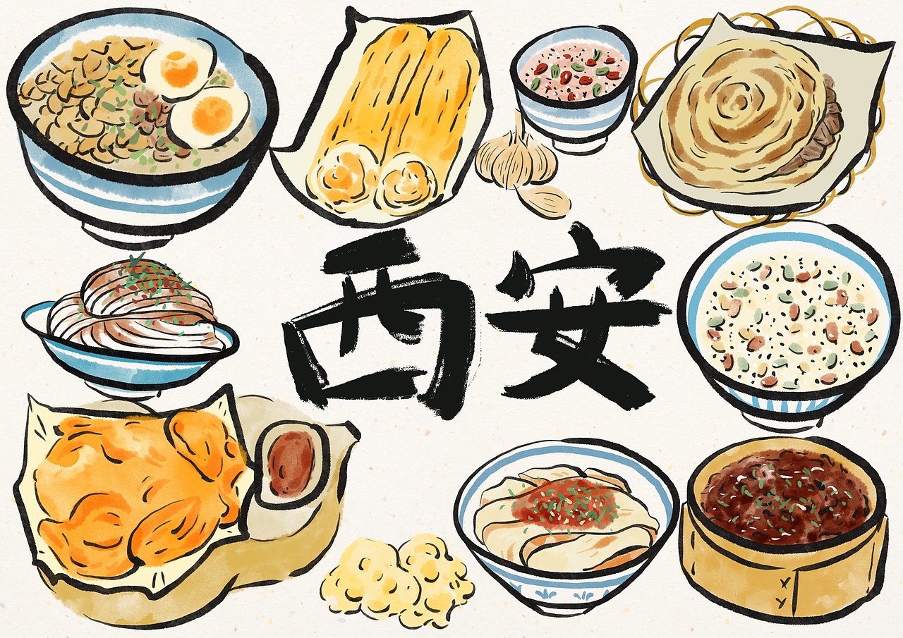 城市美食插画第二弹（图ZMzgwNDY4MTk2） - 创作习作 - 站酷设计师兔道格斯原创素材 - 站酷ZCOOL