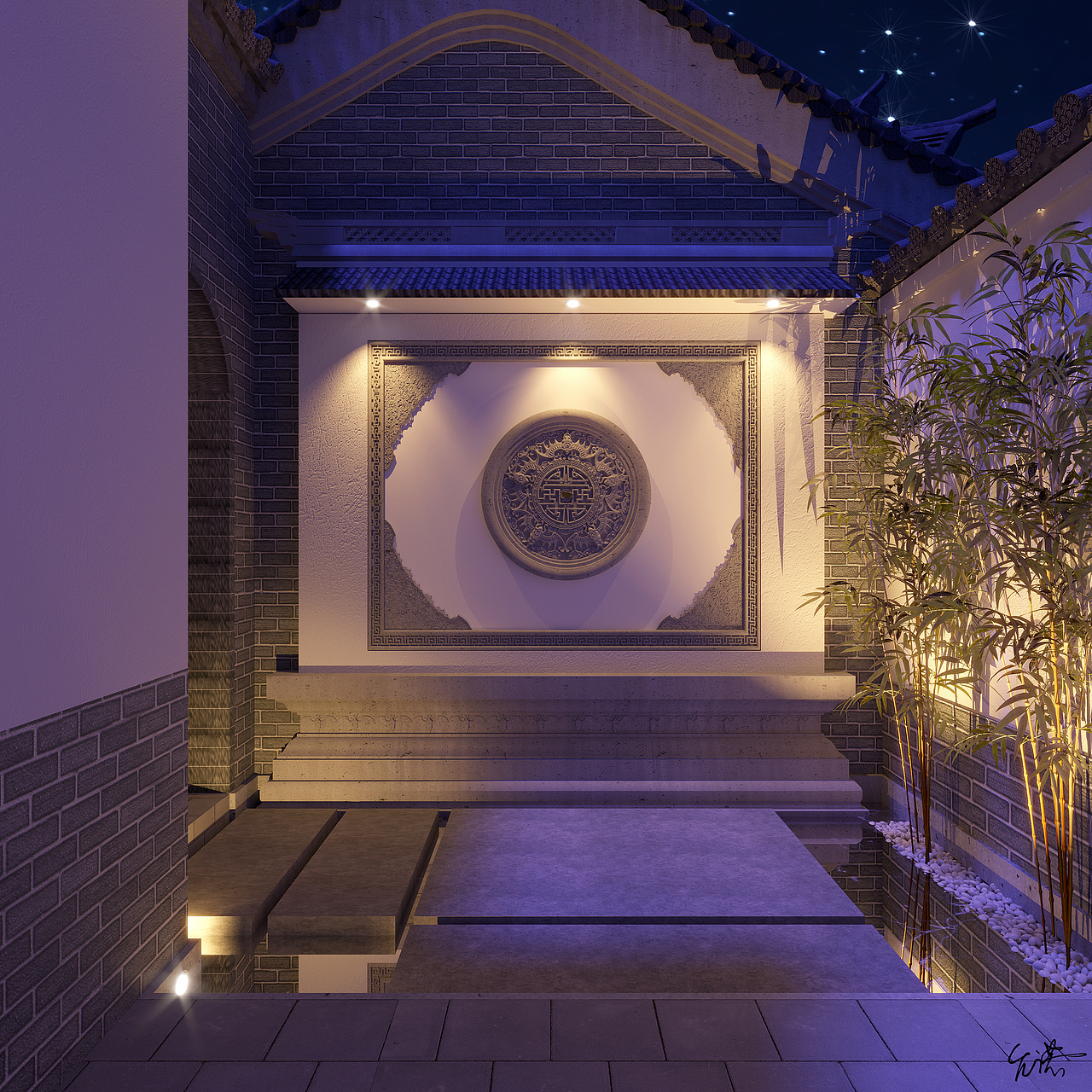 中式庭院（图ZMjYzODA4MTYw） - 家装设计 - 站酷设计师允诺yn原创素材 - 站酷ZCOOL