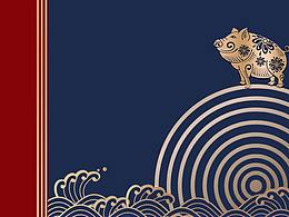 2019新春海报，猪年快乐