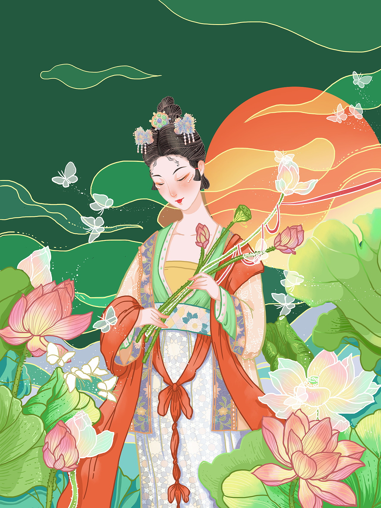 国潮诗人李清照（图ZMjUyNTk2MTMy） - 商业插画 - 站酷设计师设计师阿may原创素材 - 站酷ZCOOL