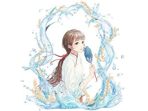【包装插画】2020米可儿大米护肤包装插画