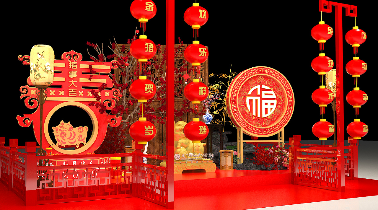 厦门佰翔软件园酒店春节美陈