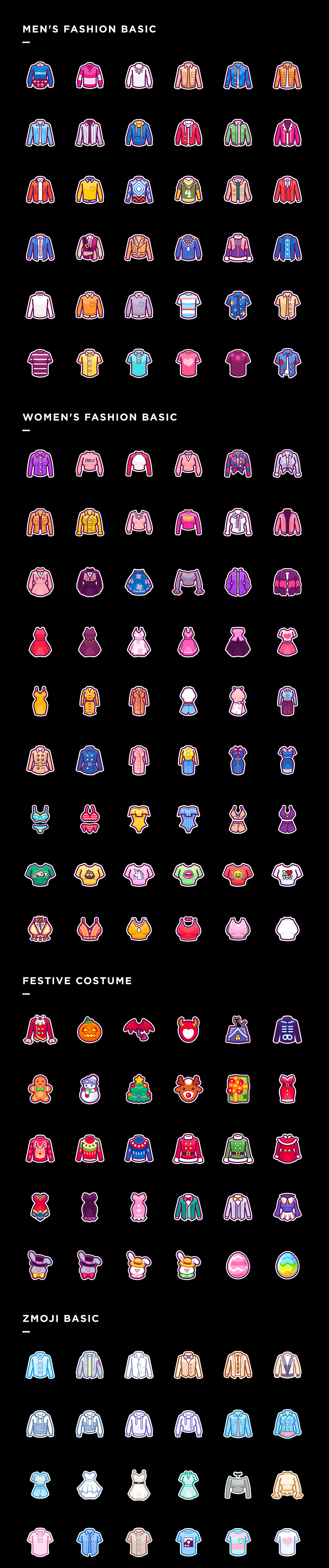 2019·《zmoji》服装icon（图ZMTYzODQ3Mjg4） - 图标 - 站酷设计师阿侯原创素材 - 站酷ZCOOL